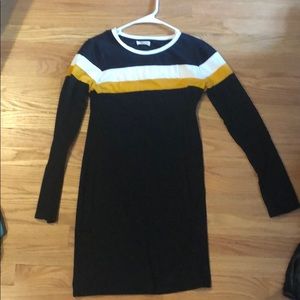 Gold, white and black color block dress. Worn once